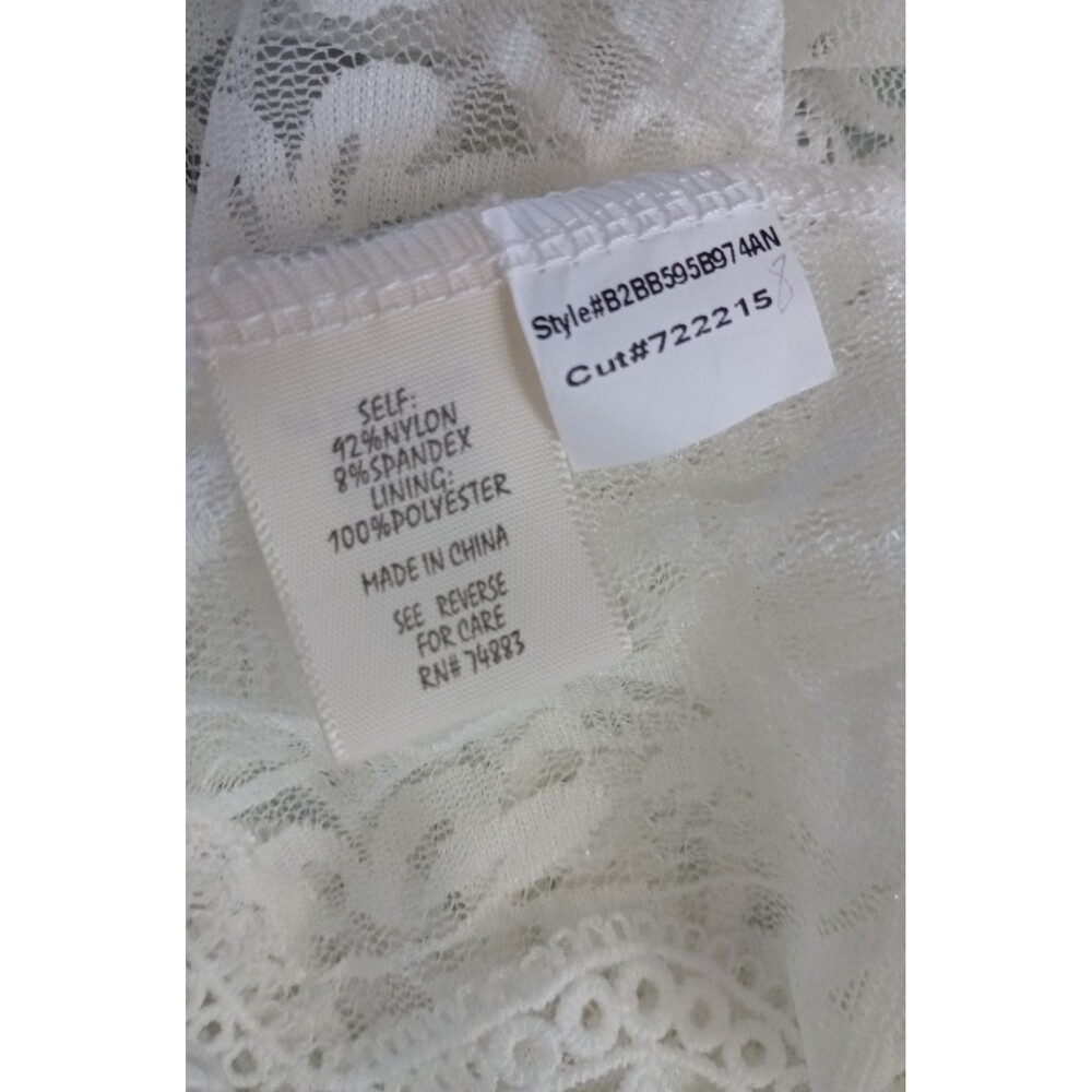 Adiva 2 PC Lace Long Sleeve with White Tank Top Size XL - Picture 3 of 10